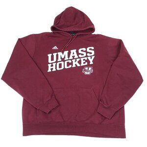 Aididas UMass Hockey Minutemen Red Sweatshirt Hoodie University Amherst